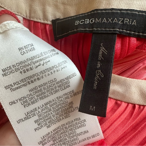 BCBGMaxazria color-block pleated midi dress medium - Picture 15 of 16